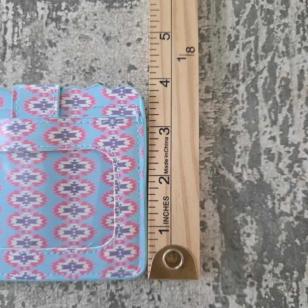 Aztec Pattern Keychain Wristlet ID Wallet